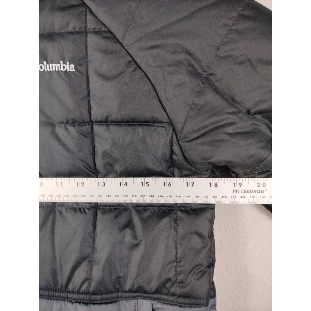 Columbia Jacket Youth Medium 10/12 Gray Hooded Puffer Insulated‎ Winter Gorpcore